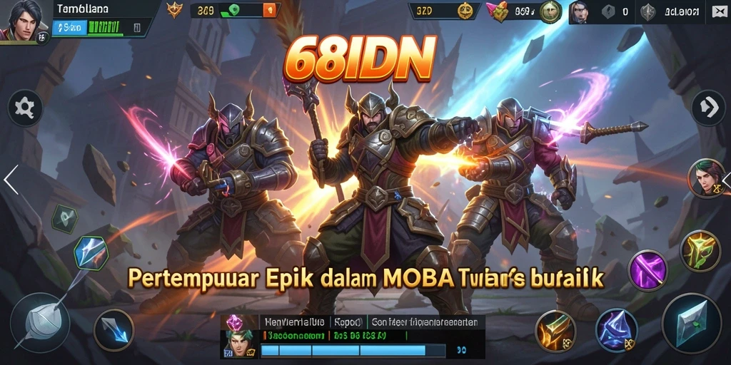 Tangkapan layar menunjukkan aksi seru dalam permainan MOBA.