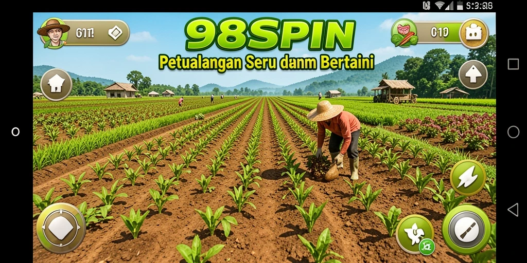 Gambaran gameplay seru dalam 98SPIN dengan ladang yang indah.