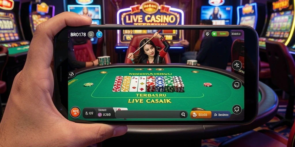 Screenshot game BRO178 menampilkan dealer profesional dan gameplay seru Live Casino.