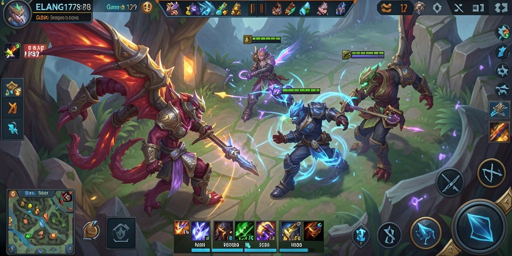 Tampilan aksi seru di dalam game MOBA ELANG178.