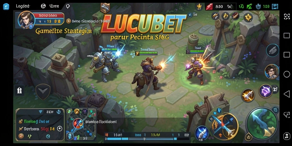 Tangkapan layar gameplay LUCUBET yang menunjukkan pertempuran epik SLG.