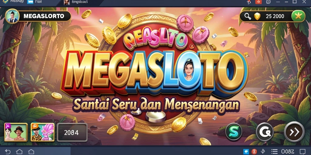 Screenshot gameplay MEGASLOTO menampilkan putaran slot yang seru.