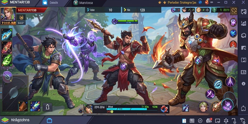 Screenshot gameplay MENTARI138 menampilkan aksi epik di medan perang.