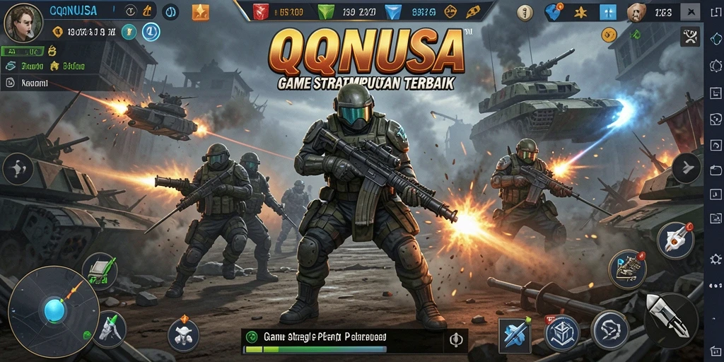 Tampilan dinamis pertempuran strategi di QQNUSA.