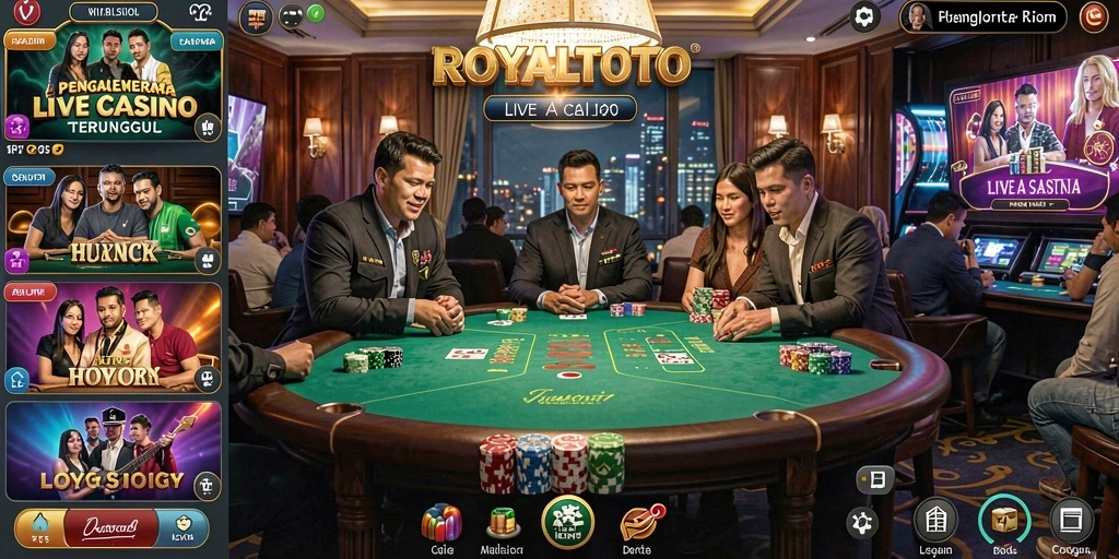 Gameplay mendebarkan di aplikasi Live Casino ROYALTOTO.
