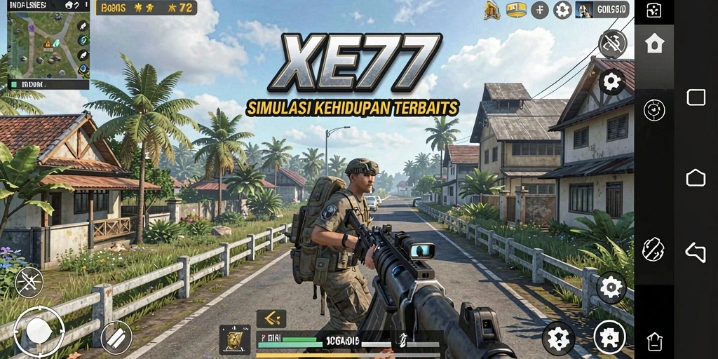 Gameplay XE77 menampilkan pengalaman simulasi yang mendetail dan menarik.