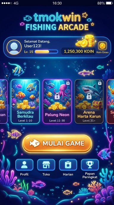 Tampilan antarmuka pengguna di tmokwin yang intuitif dan menarik.